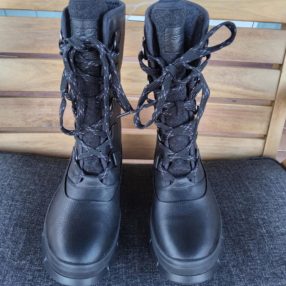 Sperry Black Leather Boots, New, Never Worn, Without Tags